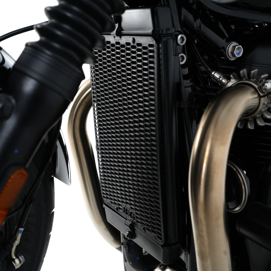 PRO Radiator Guard for Triumph Bonneville Bobber '17-, Black '18-'20 & Speedmaster '18-