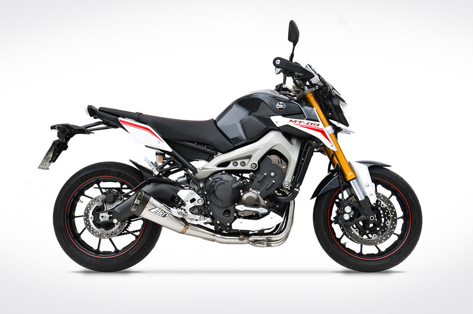 YAMAHA MT 09 EXHAUST | FULL KIT (13-16) : End Cap - Carbon Fiber, Homologated / Racing - Racing
