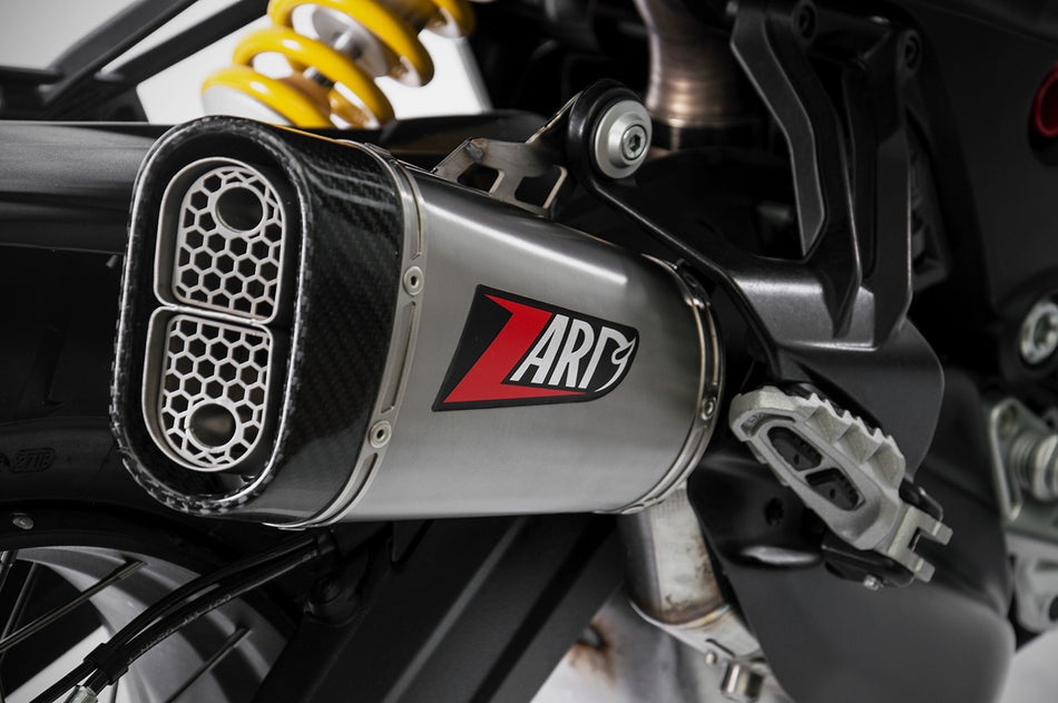 DUCATI MULTISTRADA 950 EXHAUST | SLIP-ON (18-19) : End Cap - Carbon Fiber, Exhaust Material - Stainless Steel, Homologated / Racing - Racing, Sleeve - Titanium, Type - Slip On