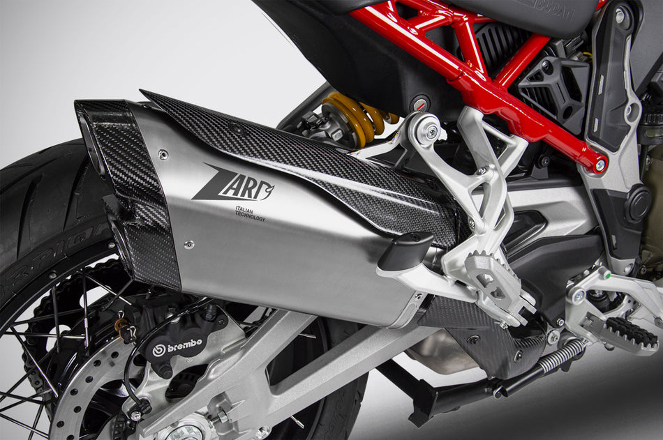 DUCATI MULTISTRADA V4/V4S EXHAUST | SLIP-ON (21-23) : End Cap - Carbon Fiber, Exhaust Material - Stainless Steel, Homologated / Racing - Homologated, Sleeve - Titanium, Type - Slip On