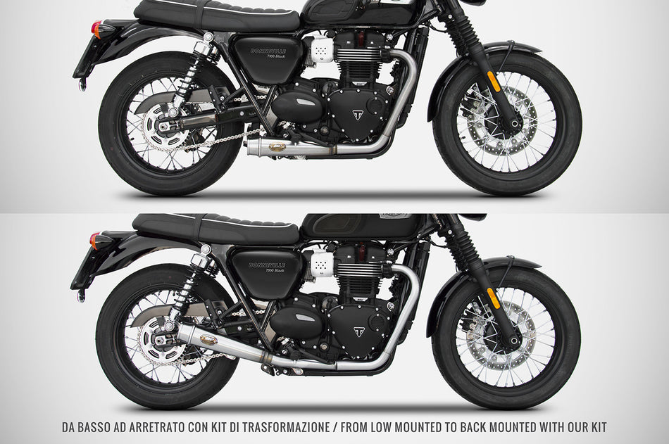 TRIUMPH BONNEVILLE T100 | REAR EXHAUST CONVERSION KIT FOR RACING FULL KIT (21-23)