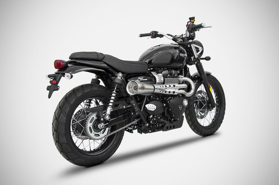 TRIUMPH STREET SCRAMBLER 900 EXHAUST | "TIGER 70" FULL KIT (17-20) : End Cap - Bronzed